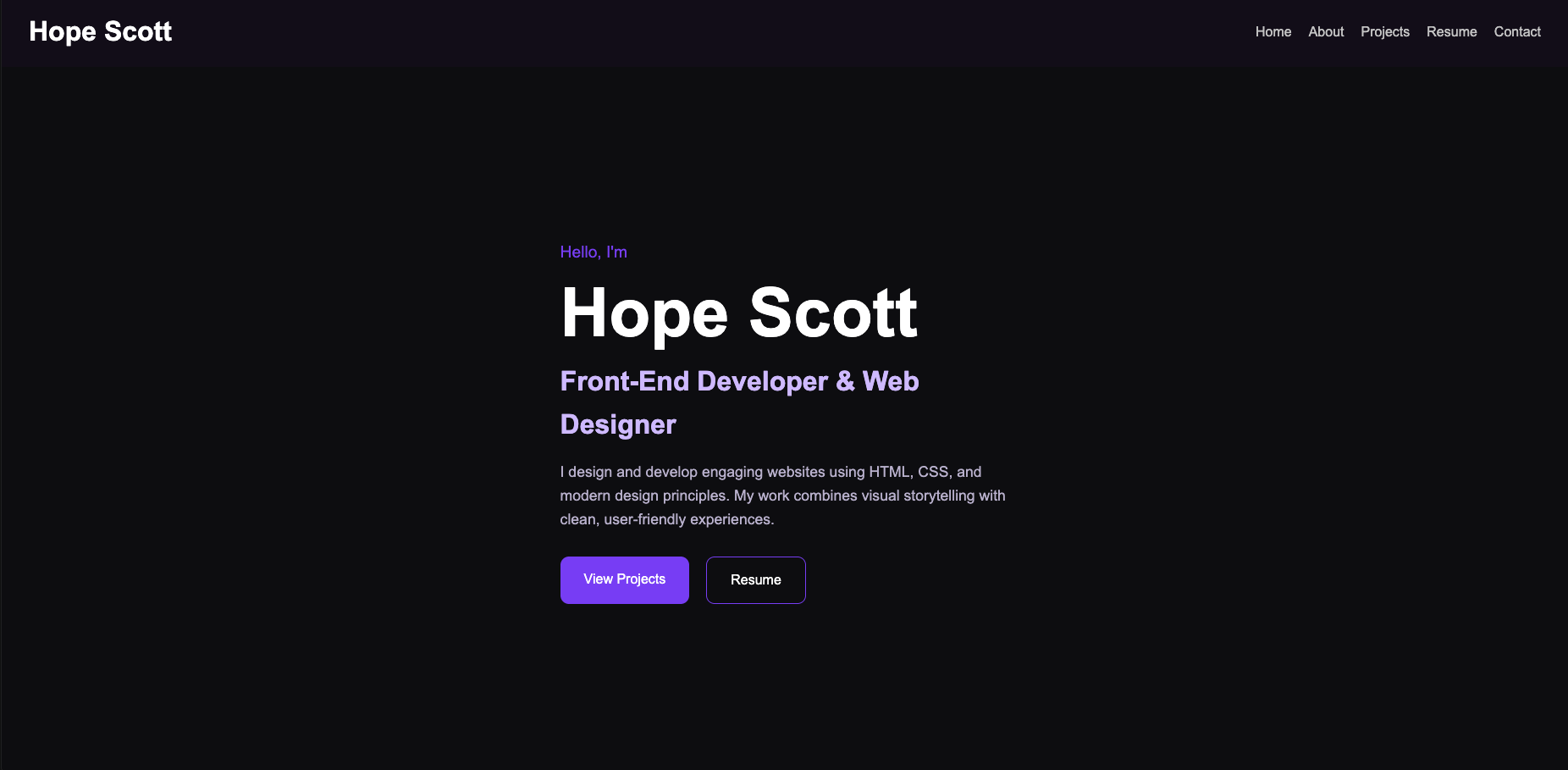 Portfolio Website Screenshot