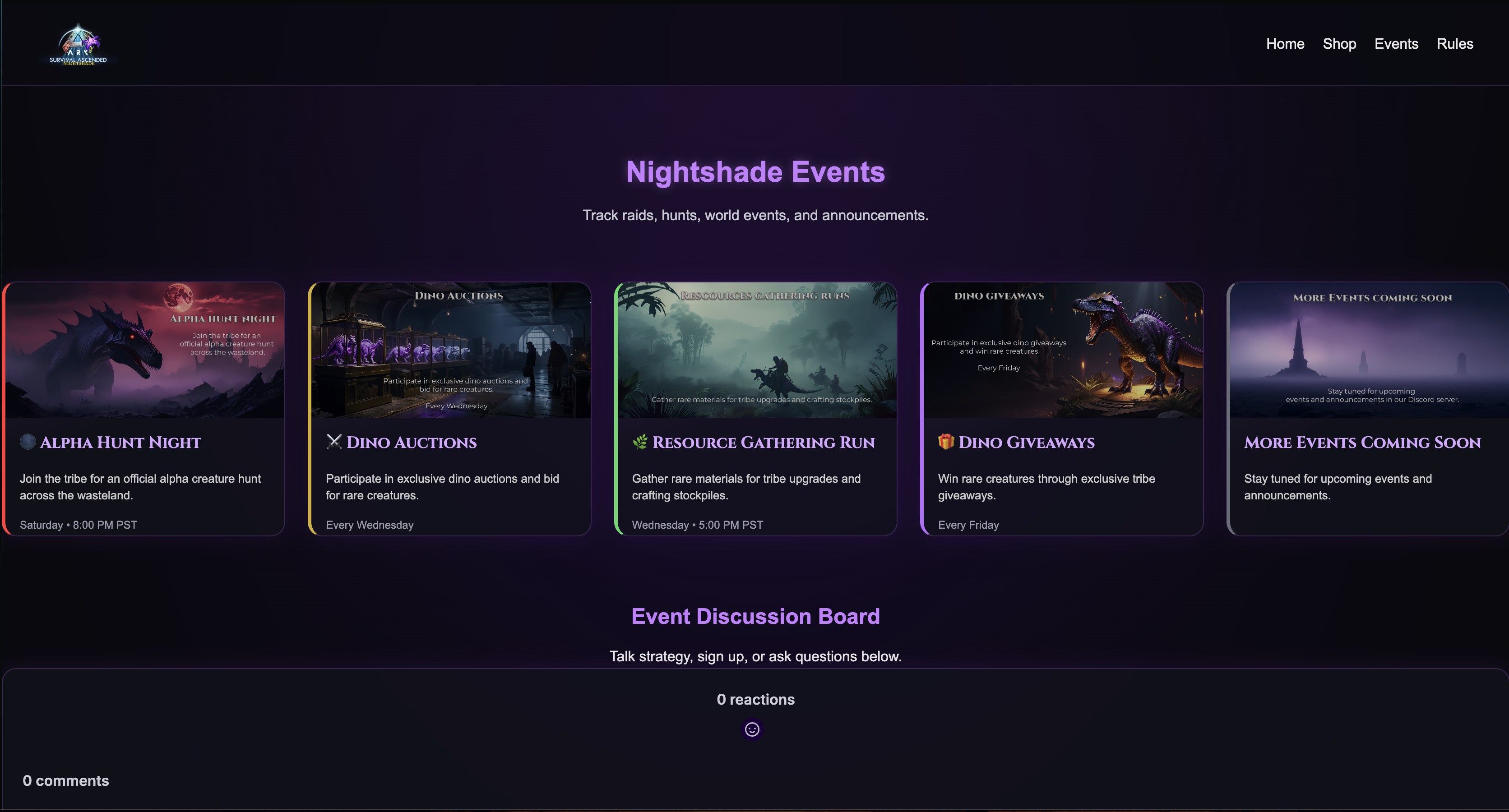 Night Shade Events Design Project