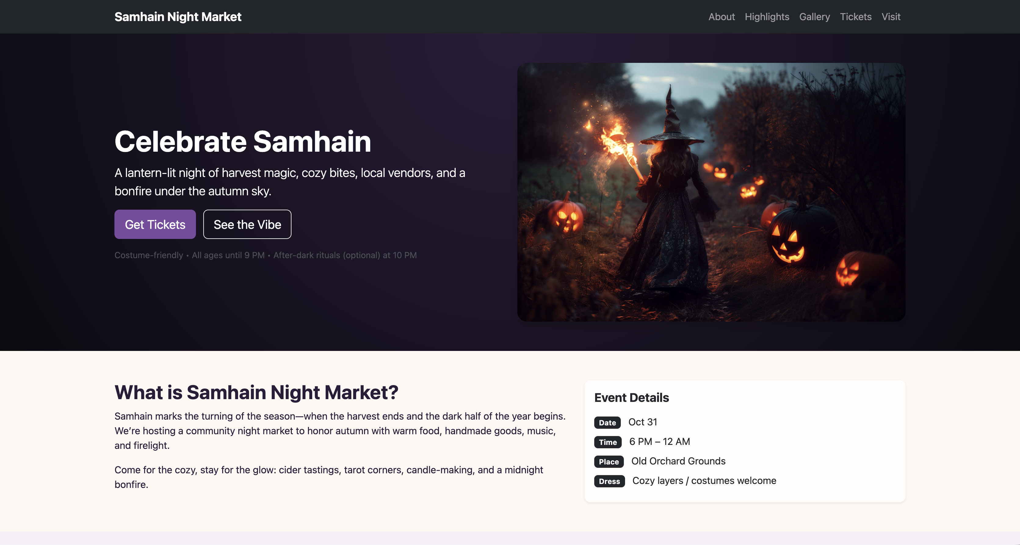 Samhain Night Market
